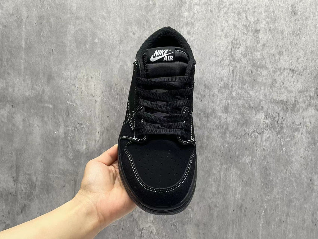 Air Jordan Black and White Leather Sneakers
