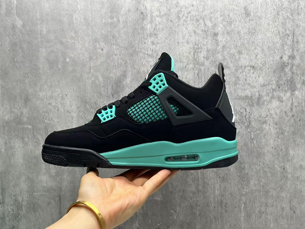 Custom Air Jordan 4 Tiffany Blue/Black/Silver (2025)