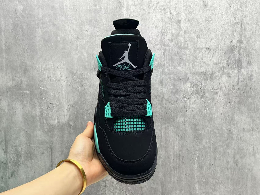 Custom Air Jordan 4 Tiffany Blue/Black/Silver (2025)