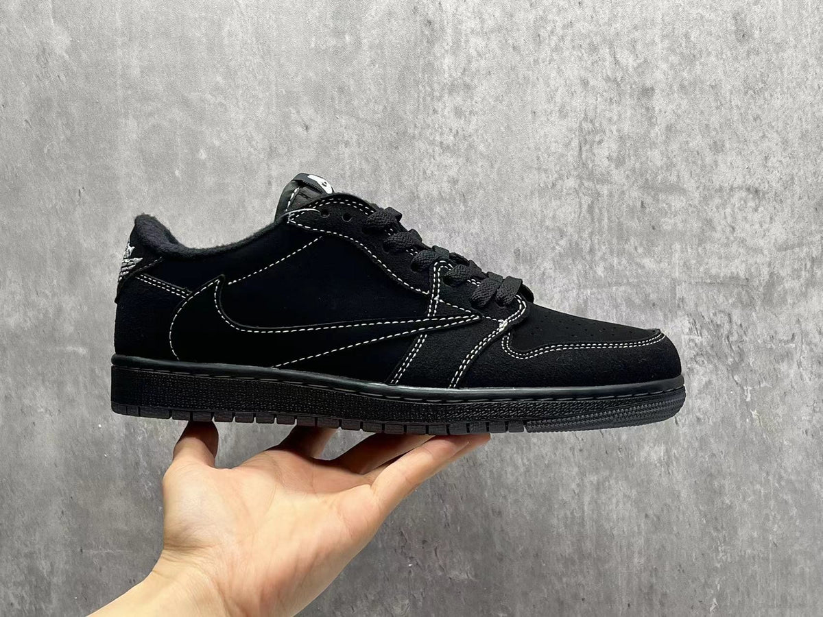 Air Jordan Black and White Leather Sneakers