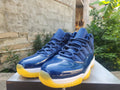 AJ11-Inspired High-Top Sneaker - Midnight Navy & Yellow