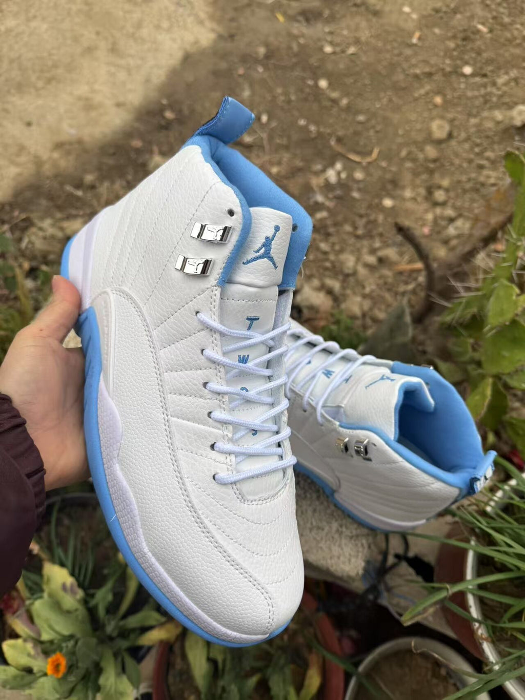 Air Jordan 12 Retro White / Metallic Silver / University Blue