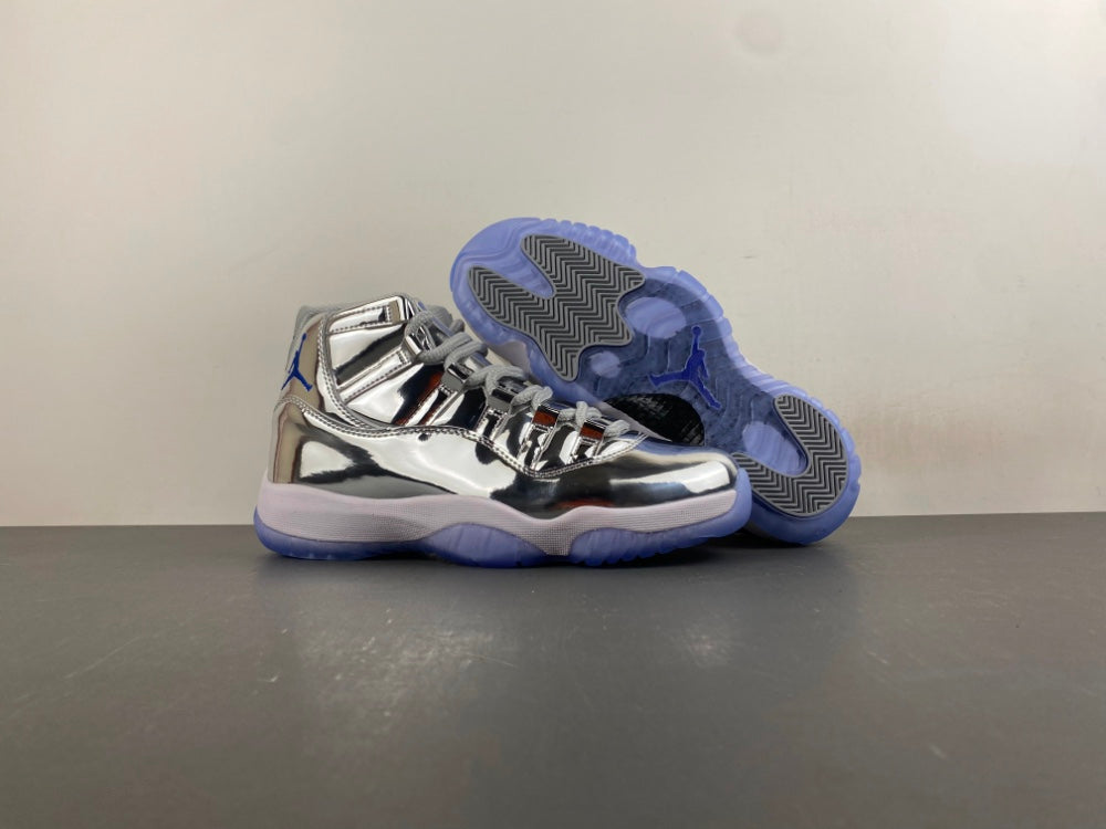 Air Jordan 11 Retro Custom Metallic Silver High-Top
