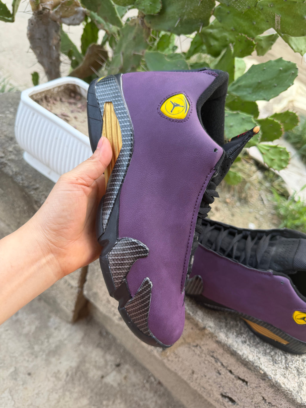 Air Jordan 14 Retro Custom Purple Suede Low-Top