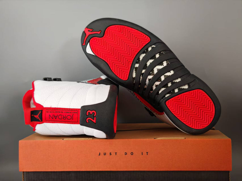 Air Jordan 12 Retro White / Red Elephant Print