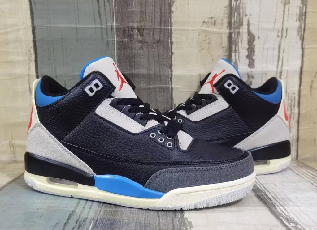 Black Nubuck Sneaker | Chile Red & Military Blue