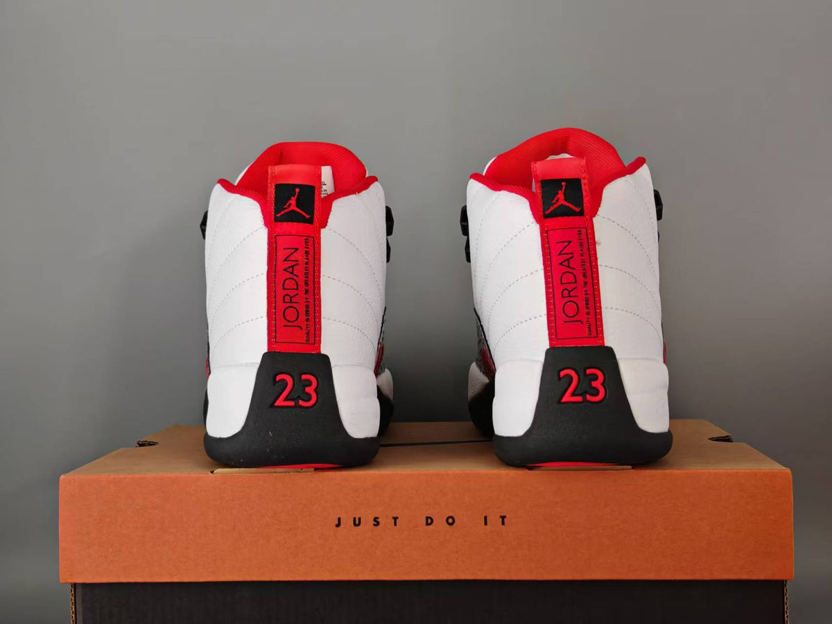 Air Jordan 12 Retro White / Red Elephant Print